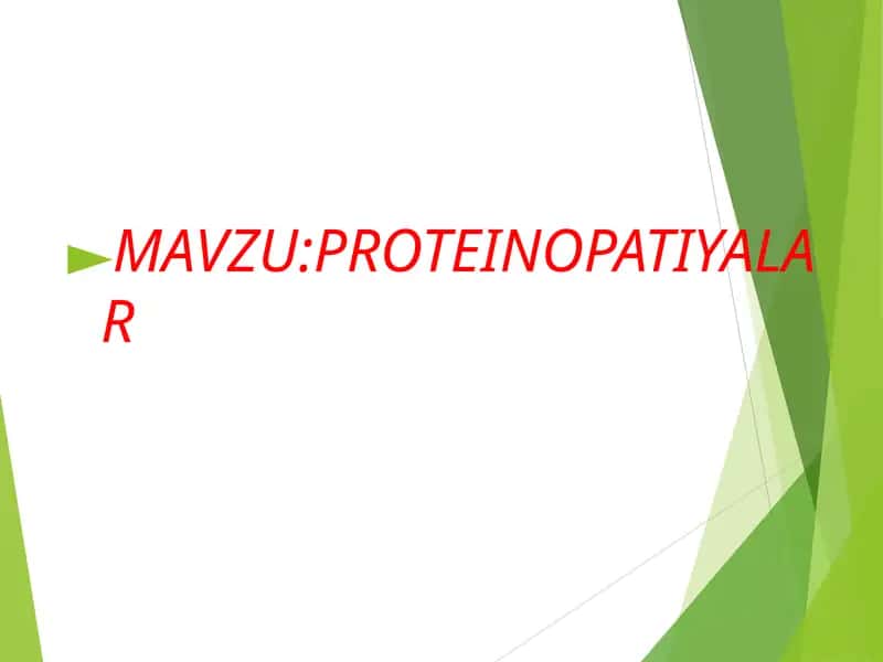 PROTEINOPATIYALAR 1