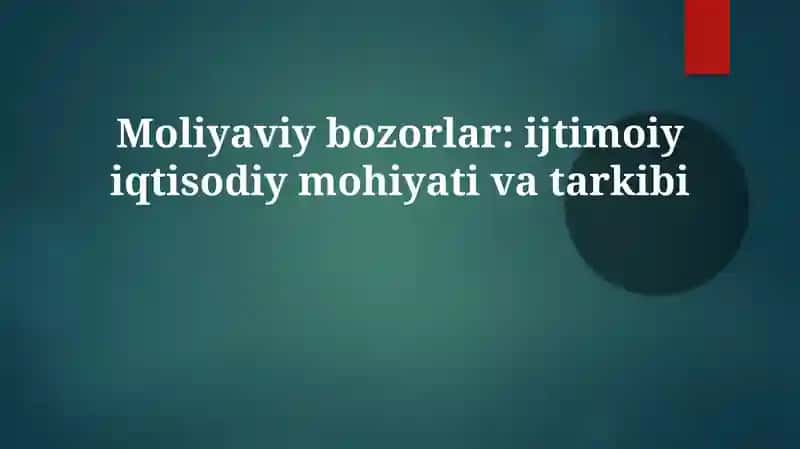 Moliyaviy bozorlar