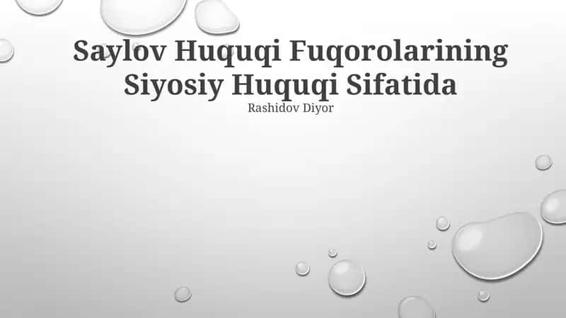 Saylov Huquqi Fuqorolarining Siyosiy Huquqi Sifatida 1