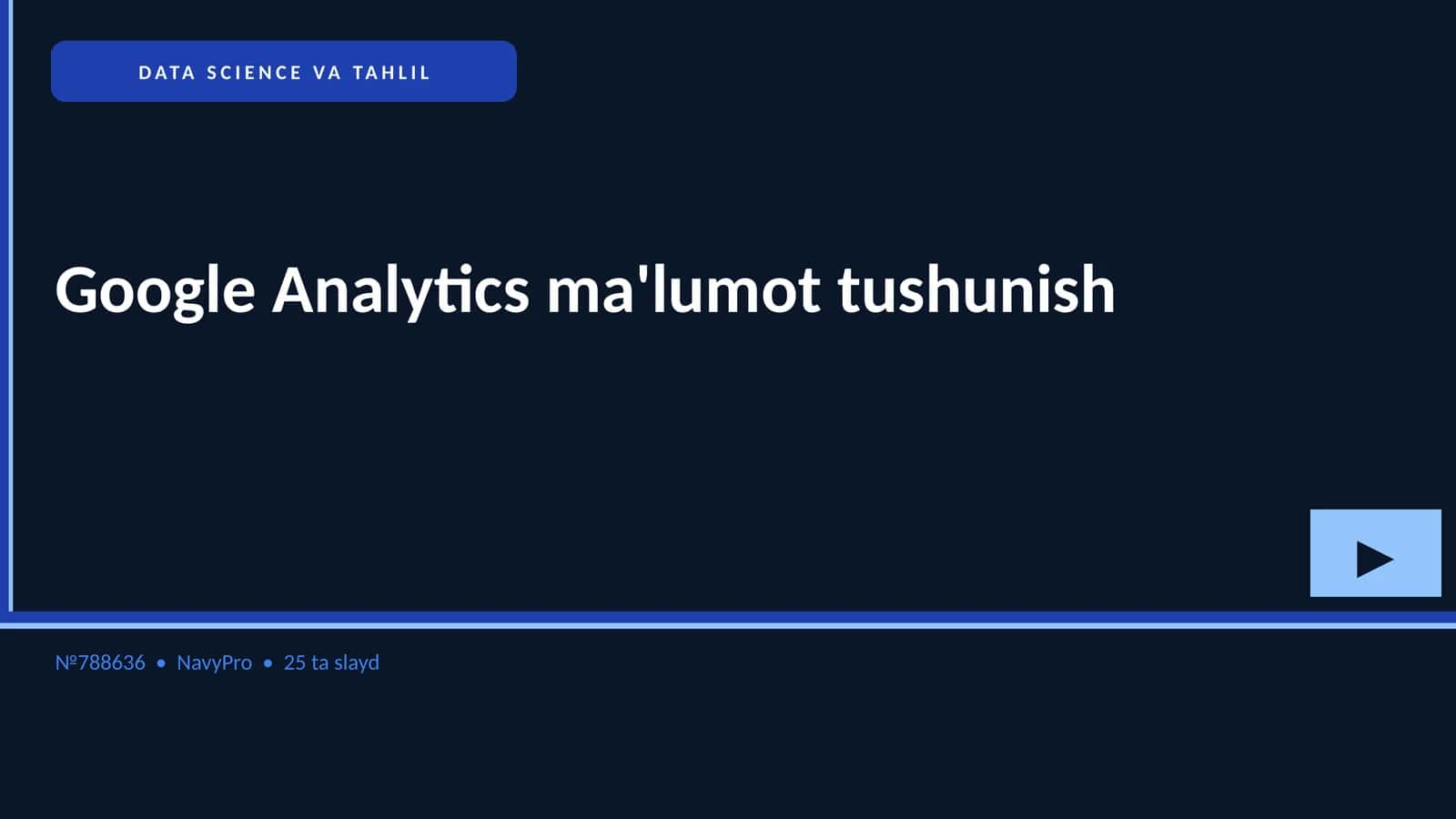 Google Analytics ma'lumot tushunish 1