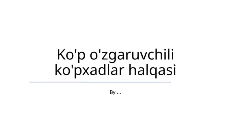 Ko'p o'zgaruvchili ko'pxadlar halqasi 1