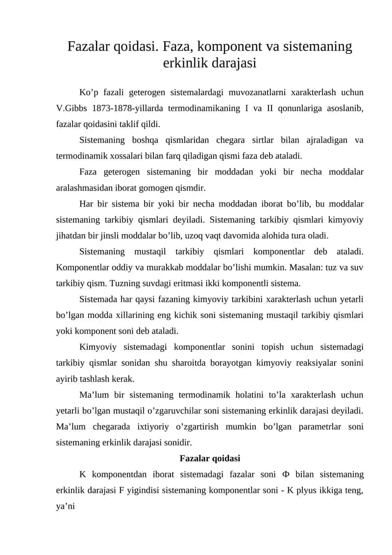 Fazalar qoidasi 1