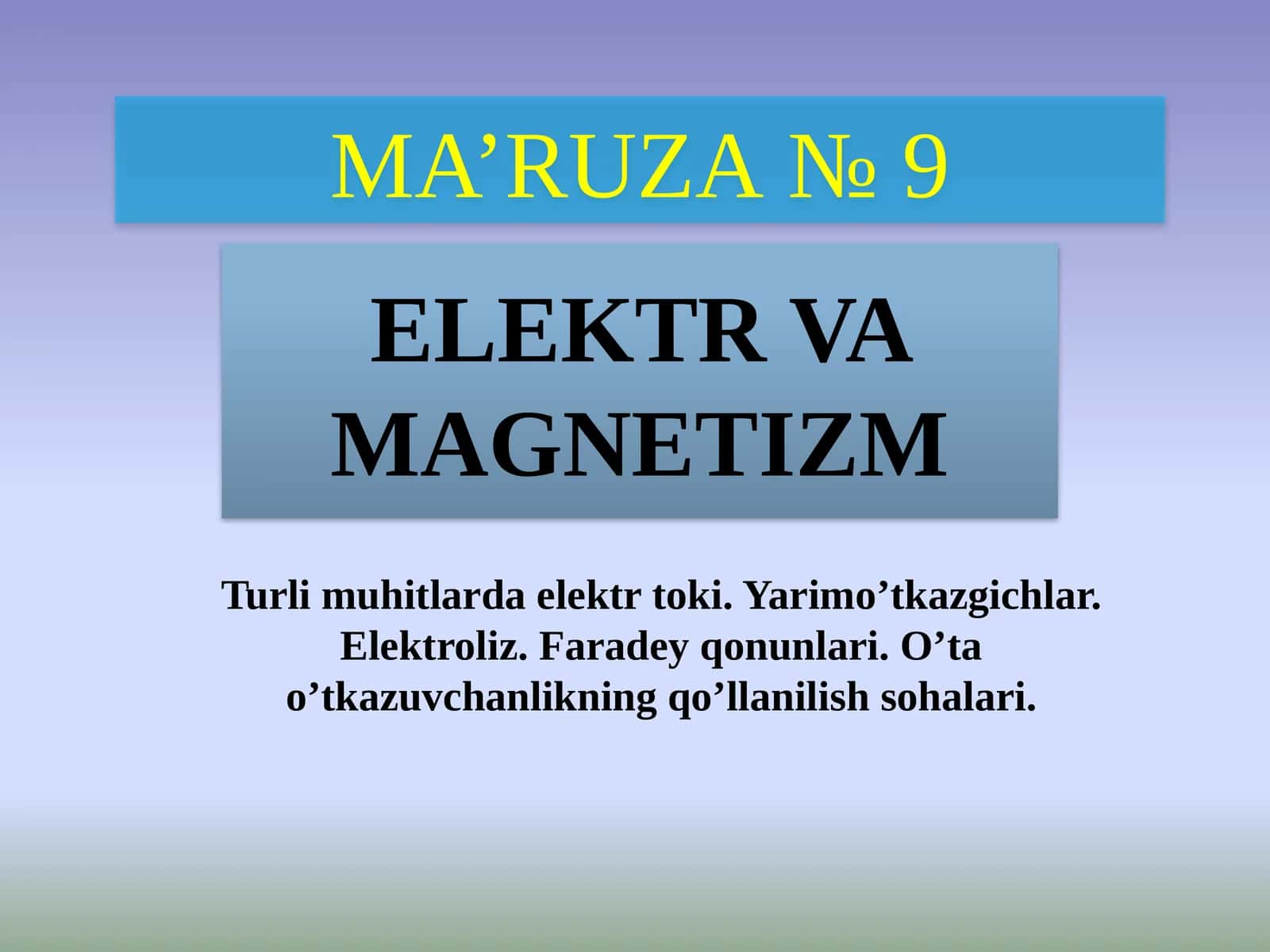 MA’RUZA№9 1