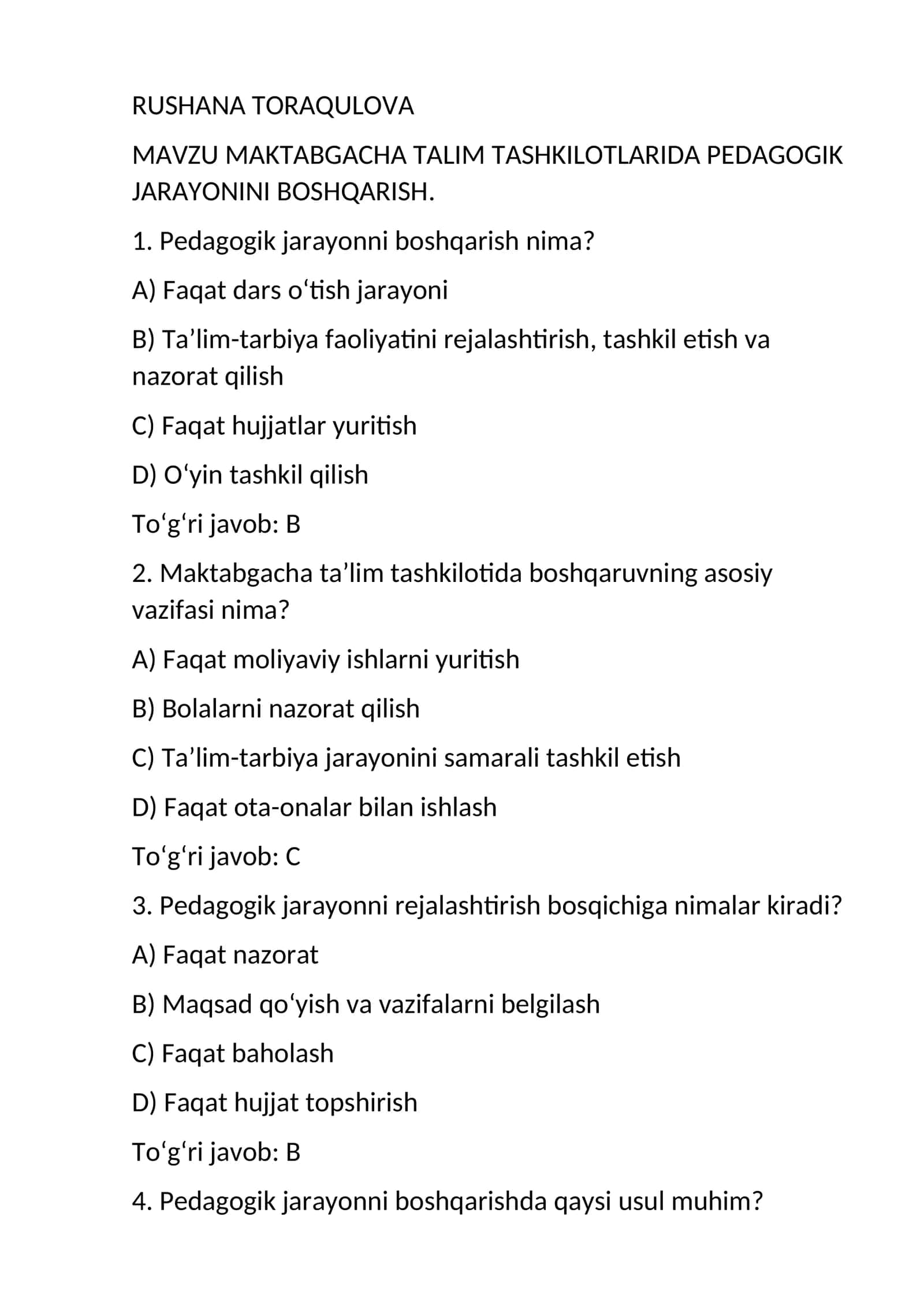 MAKTABGACHA TALIM TASHKILOTLARIDA PEDAGOGIK JARAYONINI BOSHQARISH 1