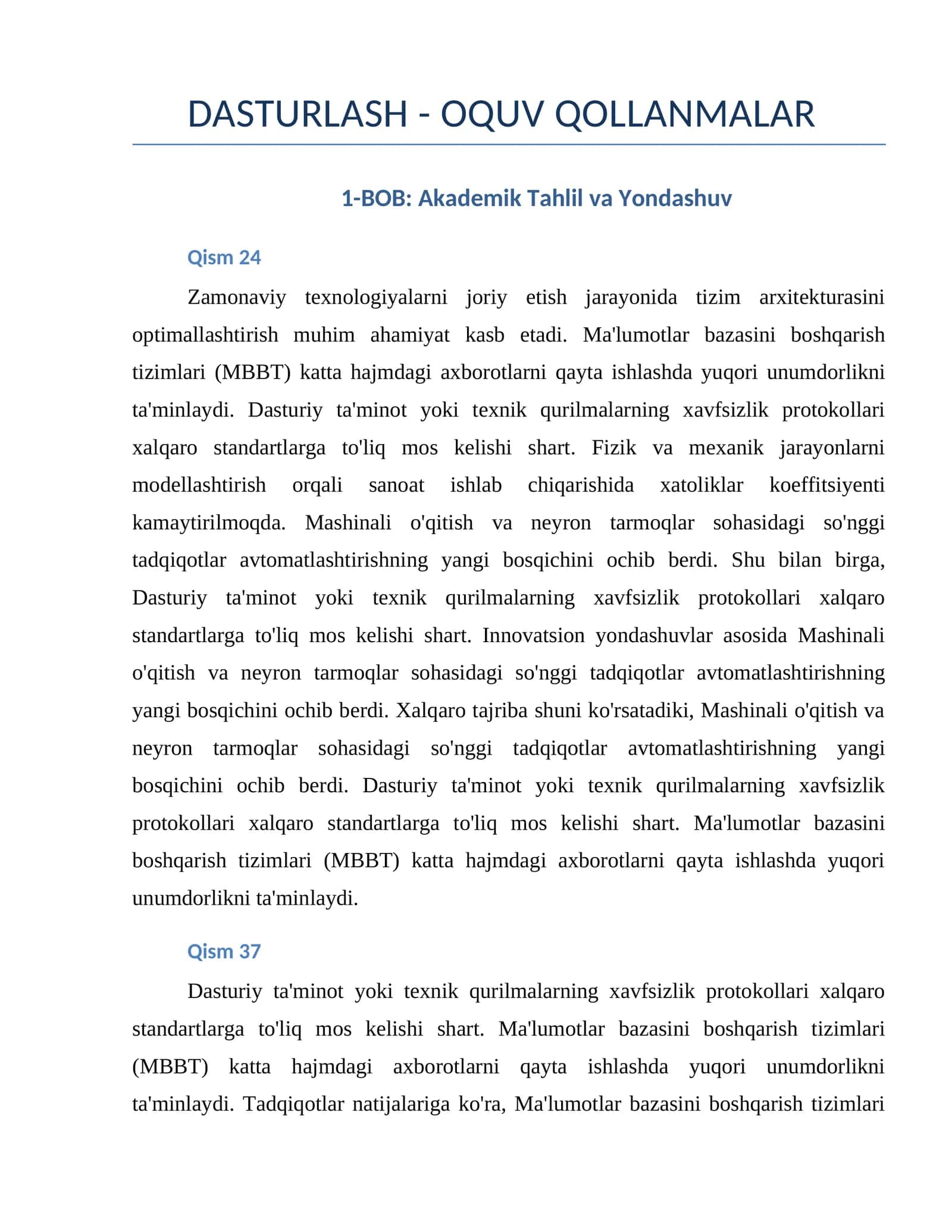 Zamonaviy texnologiyalarni optimallashtirish 1