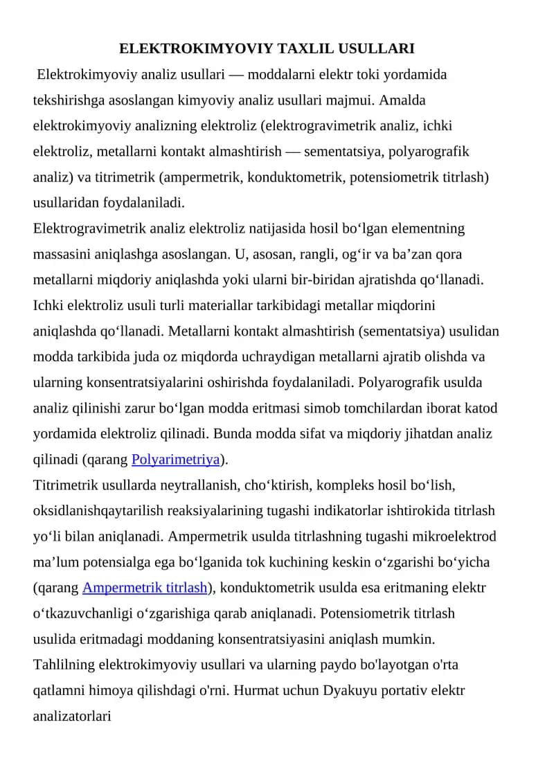 Elektrokimyoviy taxlil usullari 1