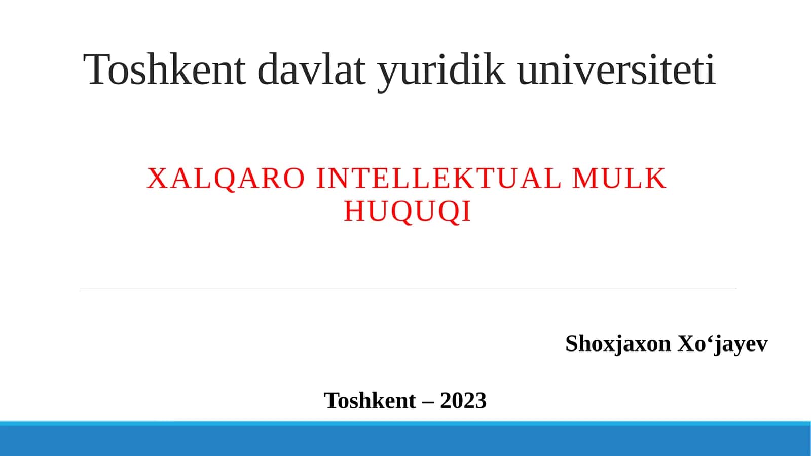 Noan’anaviy intellektual mulk obyektlari 1