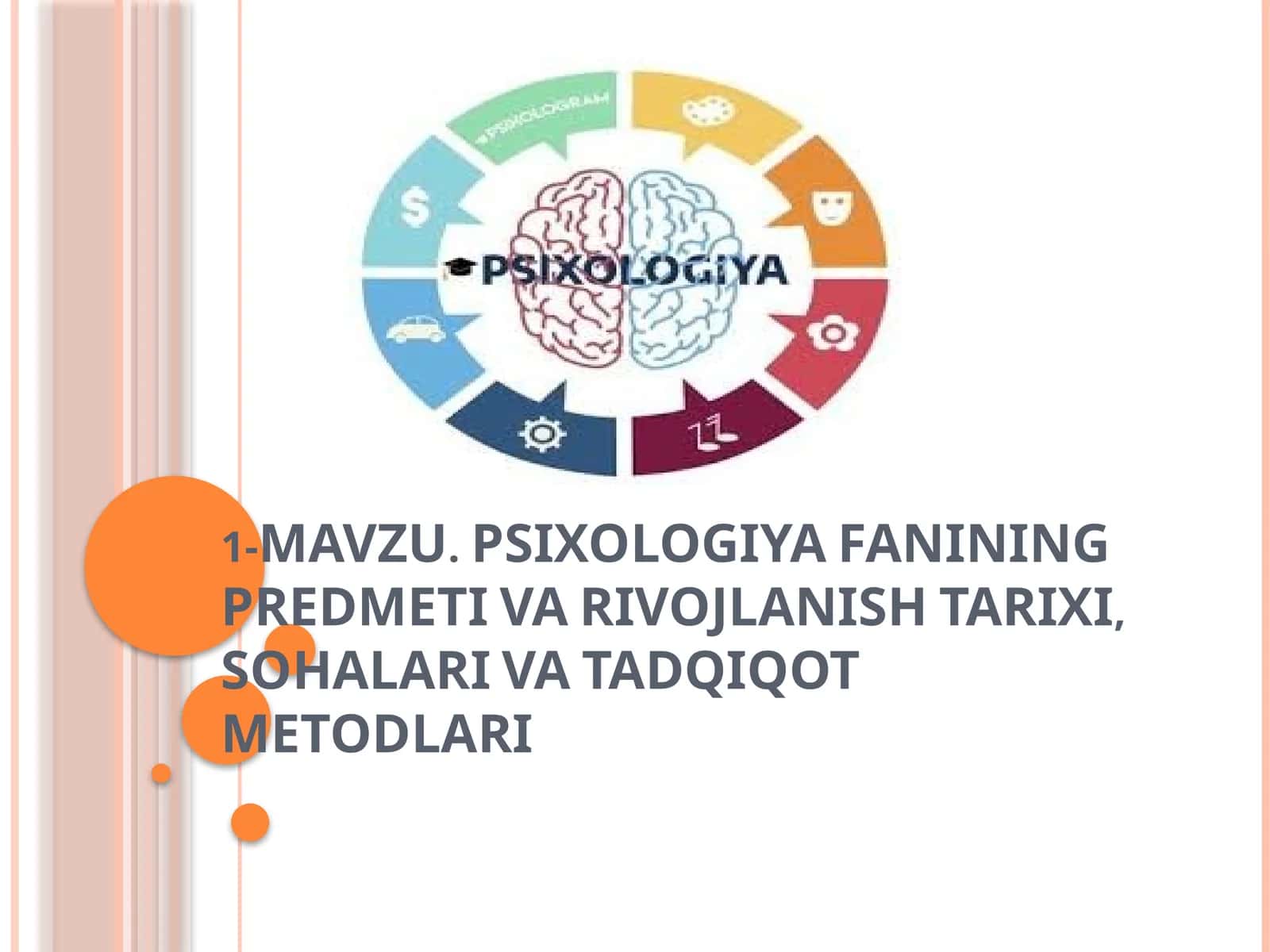 Psixologiya Fanining Predmeti va Rivojlanish Tarixi, Sohalari va Tadqiqot Metodlari 1