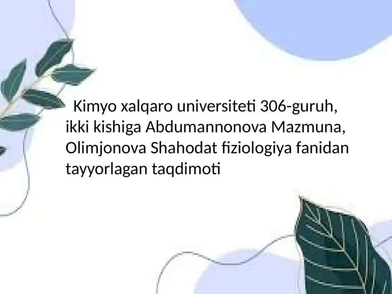Qon fiziologiyasi 1