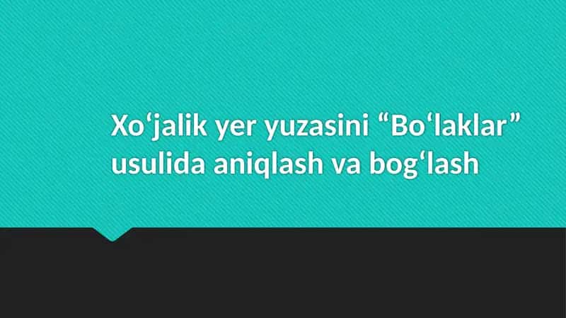 Bo‘laklar usuli 1