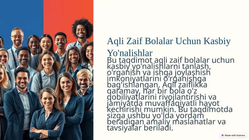 Aqli Zaif Bolalar Uchun Kasbiy Yo'nalishlar 1