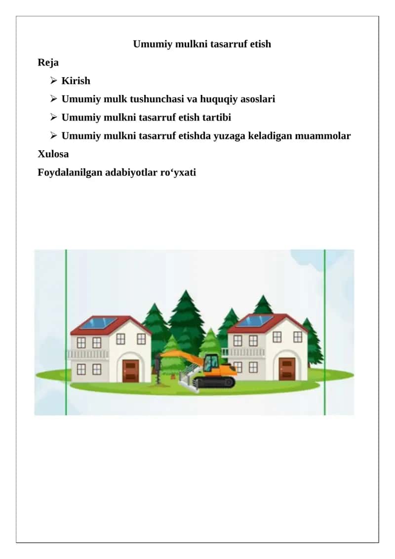 Umumiy mulkni tasarruf etish 1