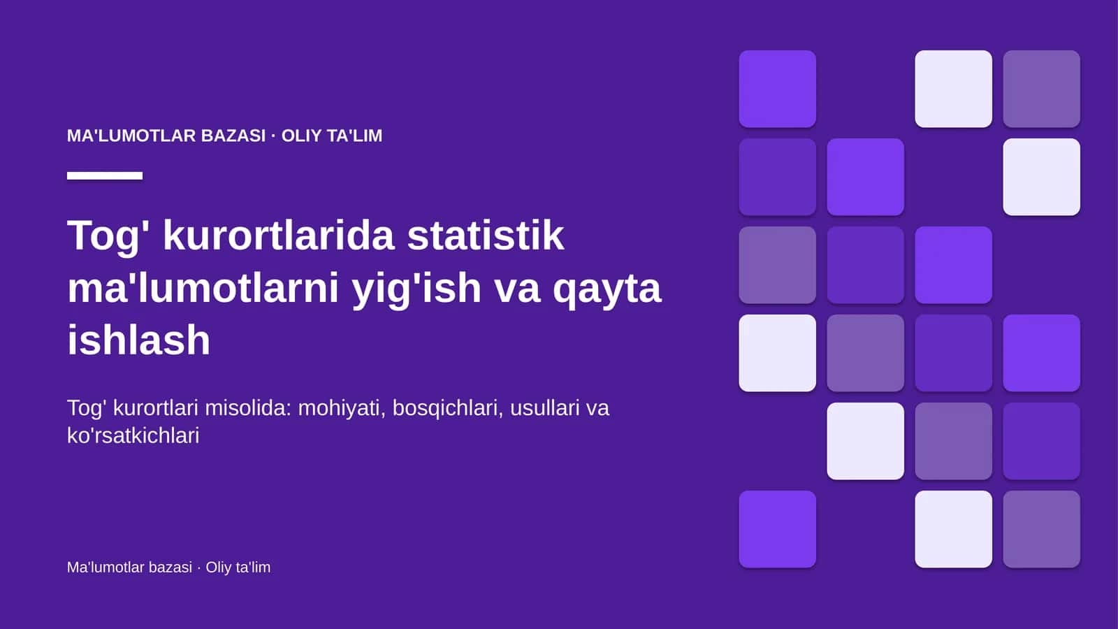 tog' kurortlarida statistik ma'lumotlarni yig'ish va qayta ishlash 4712 1