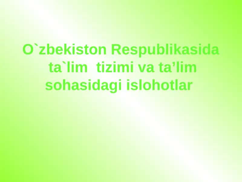 Uzluksiz ta’lim kadrlar tayyorlash tizimi 1