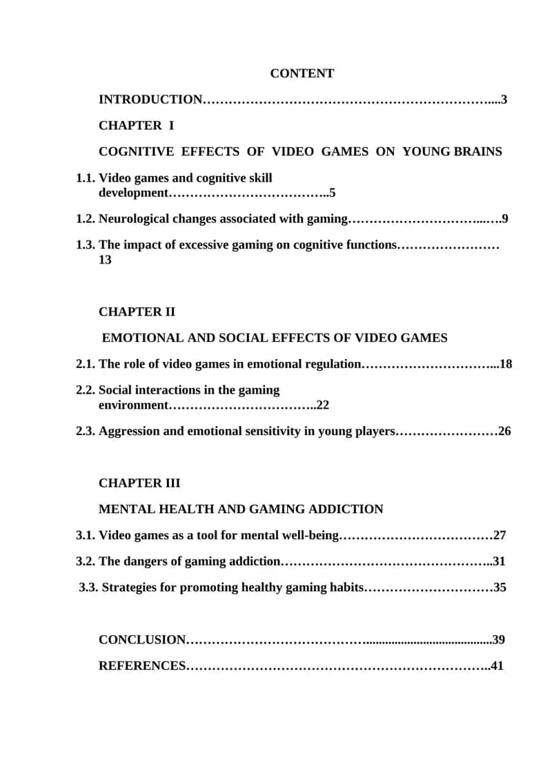 Video Games and Their Effects on Young Brains 1