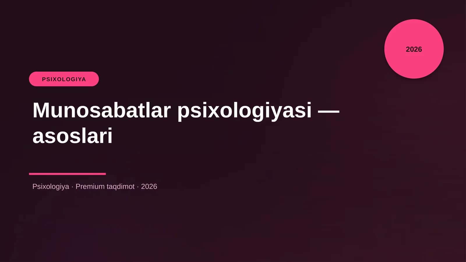 Munosabatlar psixologiyasi — asoslari 1