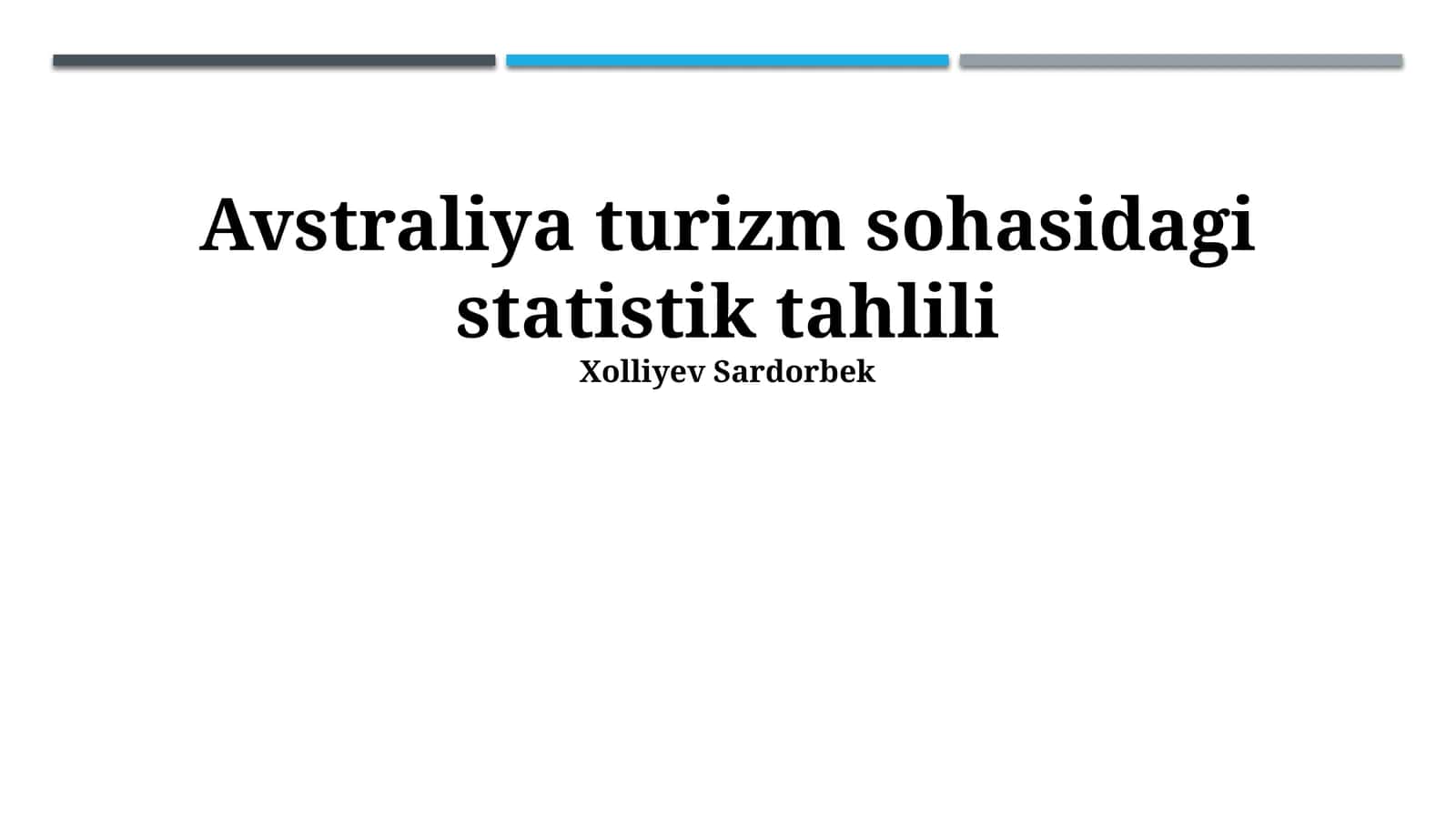 Avstraliya turizm sohasidagi statistik tahlili 1
