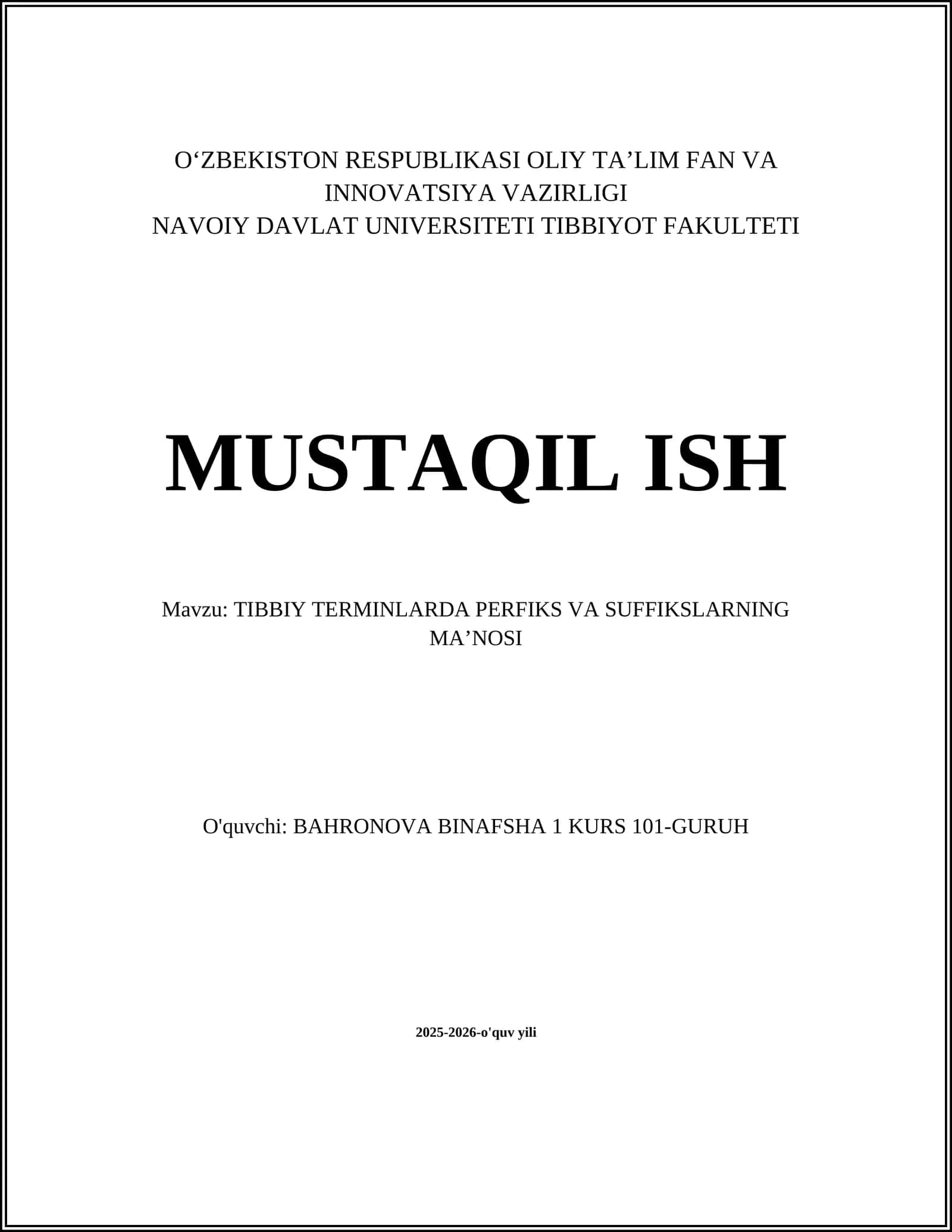 TIBBIY TERMINLARDA PERFIKS VA SUFFIKSLARNING MAʼNOSI 1