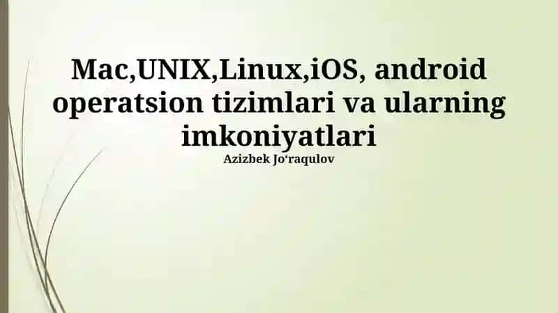 iOS va Androidning xususiyatlari 1