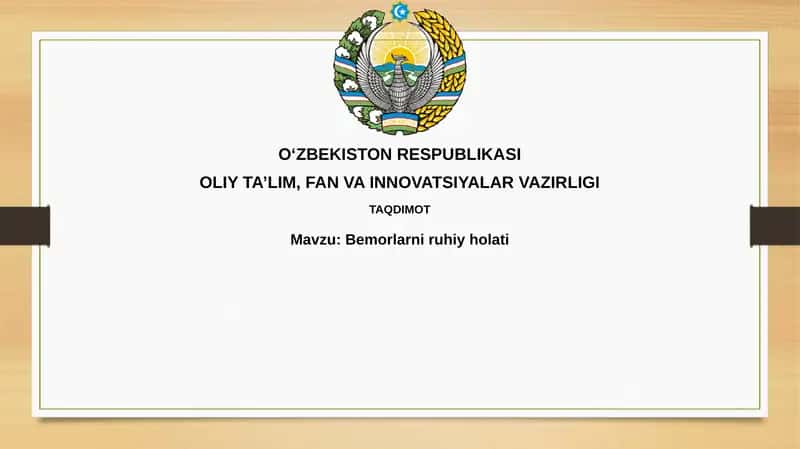 Bemorlarni ruhiy holati 1