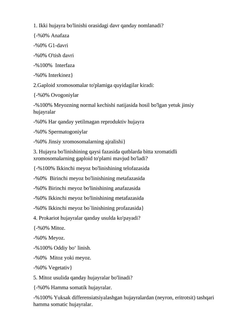 Hujayra bo'linishi 1