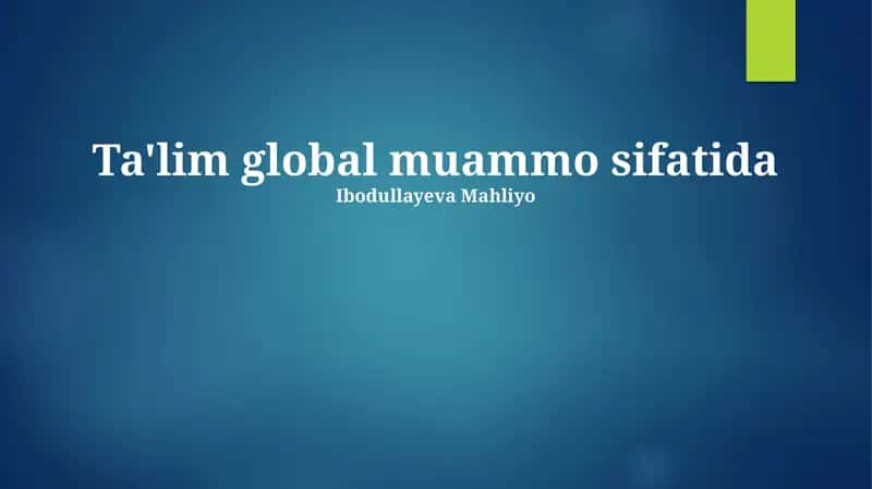 Ta'lim va ijtimoiy adolat 1