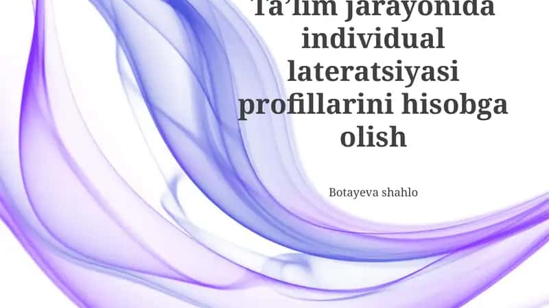 O'rganish Profilini Hisobga Olish 1