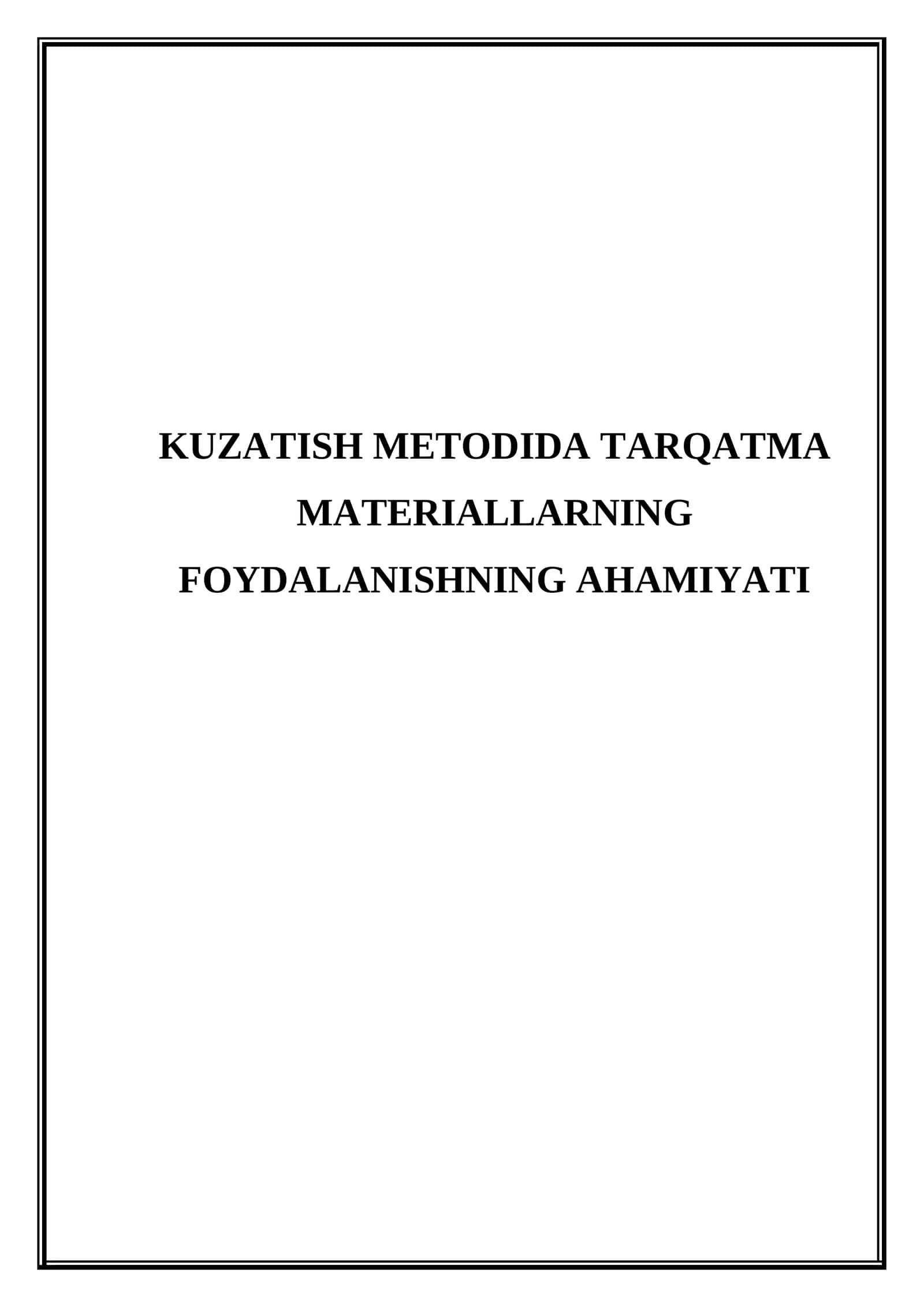 Kuzatish metodida tarqatma materiallarning foydalanishning ahamiyati 1