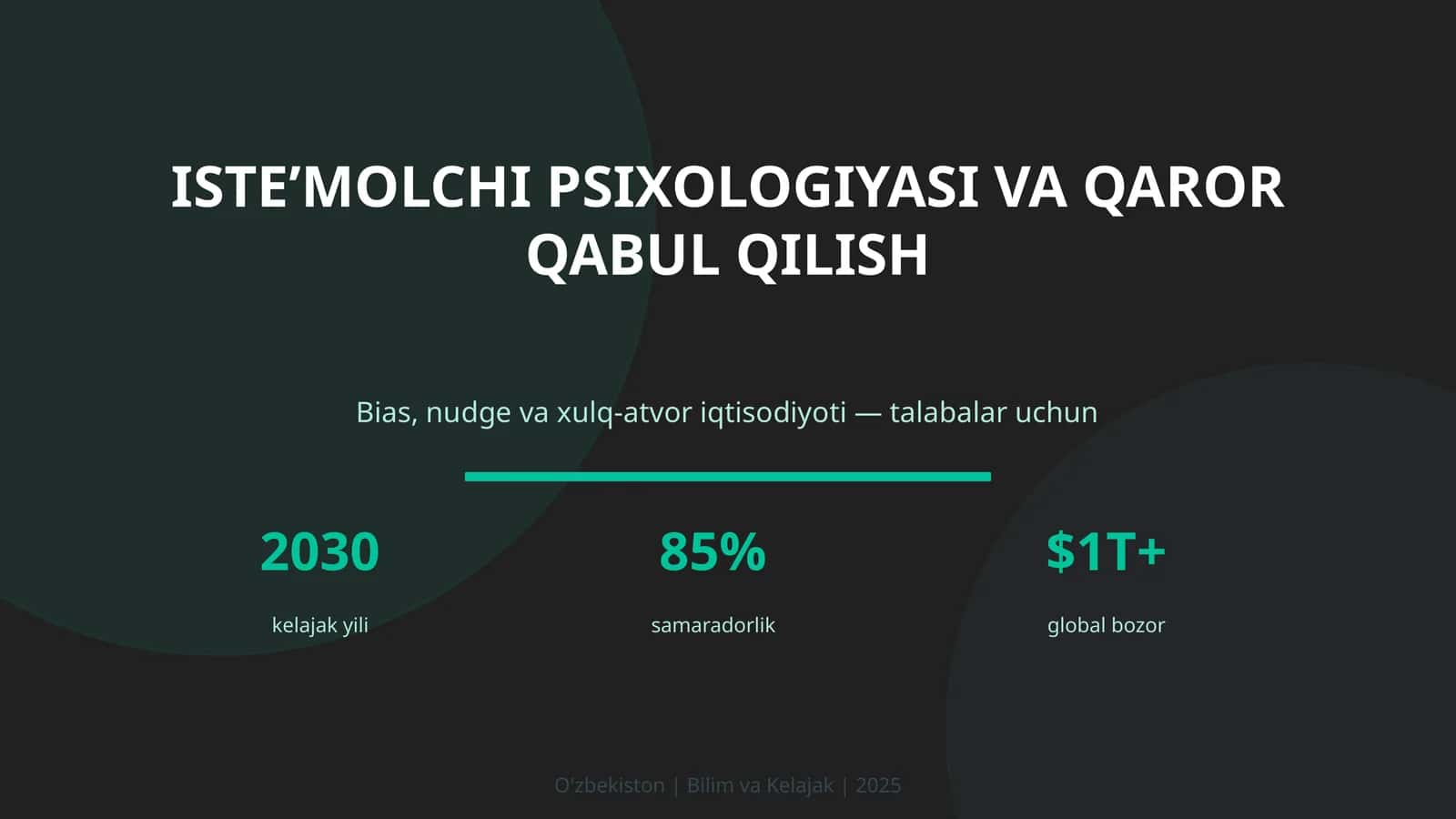 Isteʼmolchi Psixologiyasi va Qaror Qabul Qilish 1