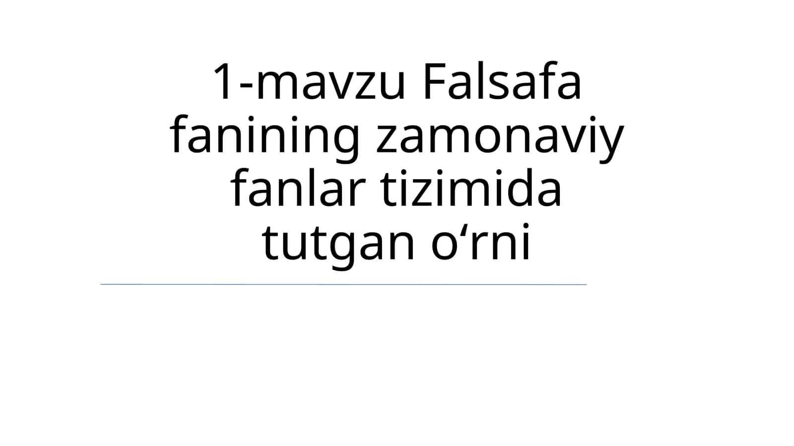 Falsafa fanlar tizimidagi o'rni 1