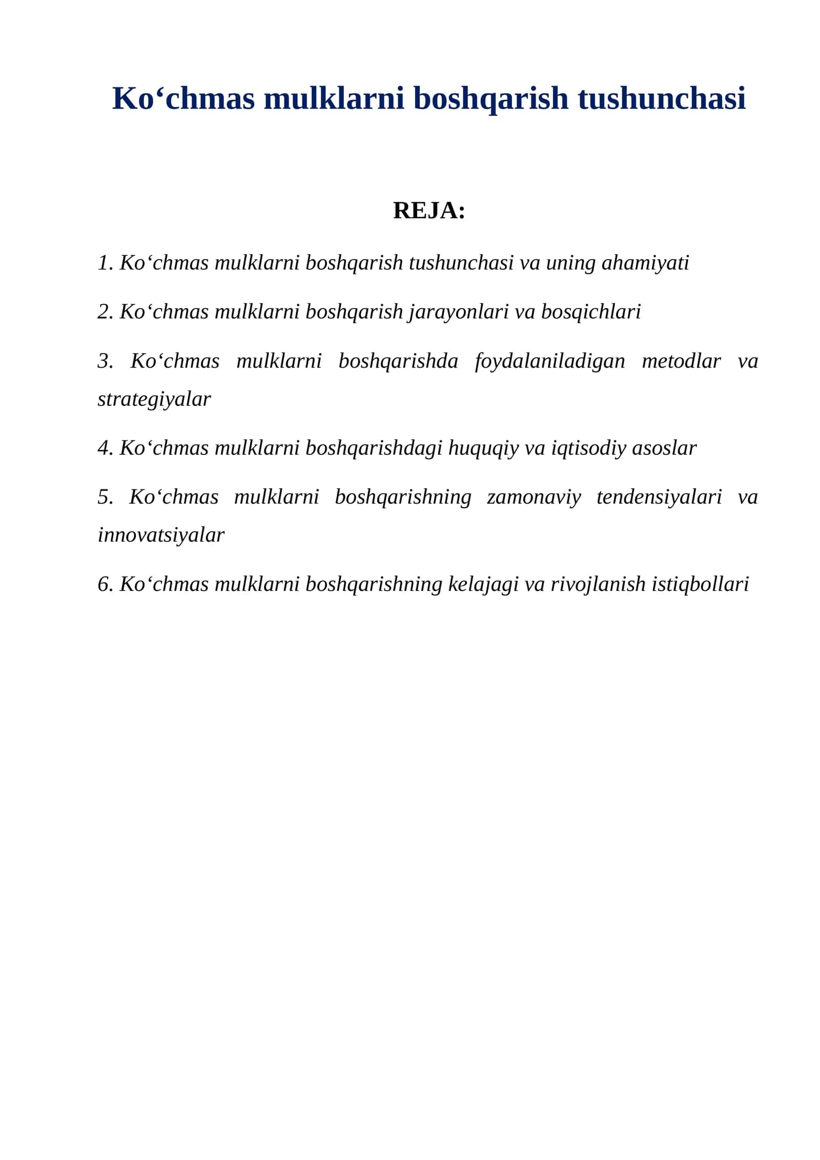 Koʻchmas mulklarni boshqarish tushunchasi 1