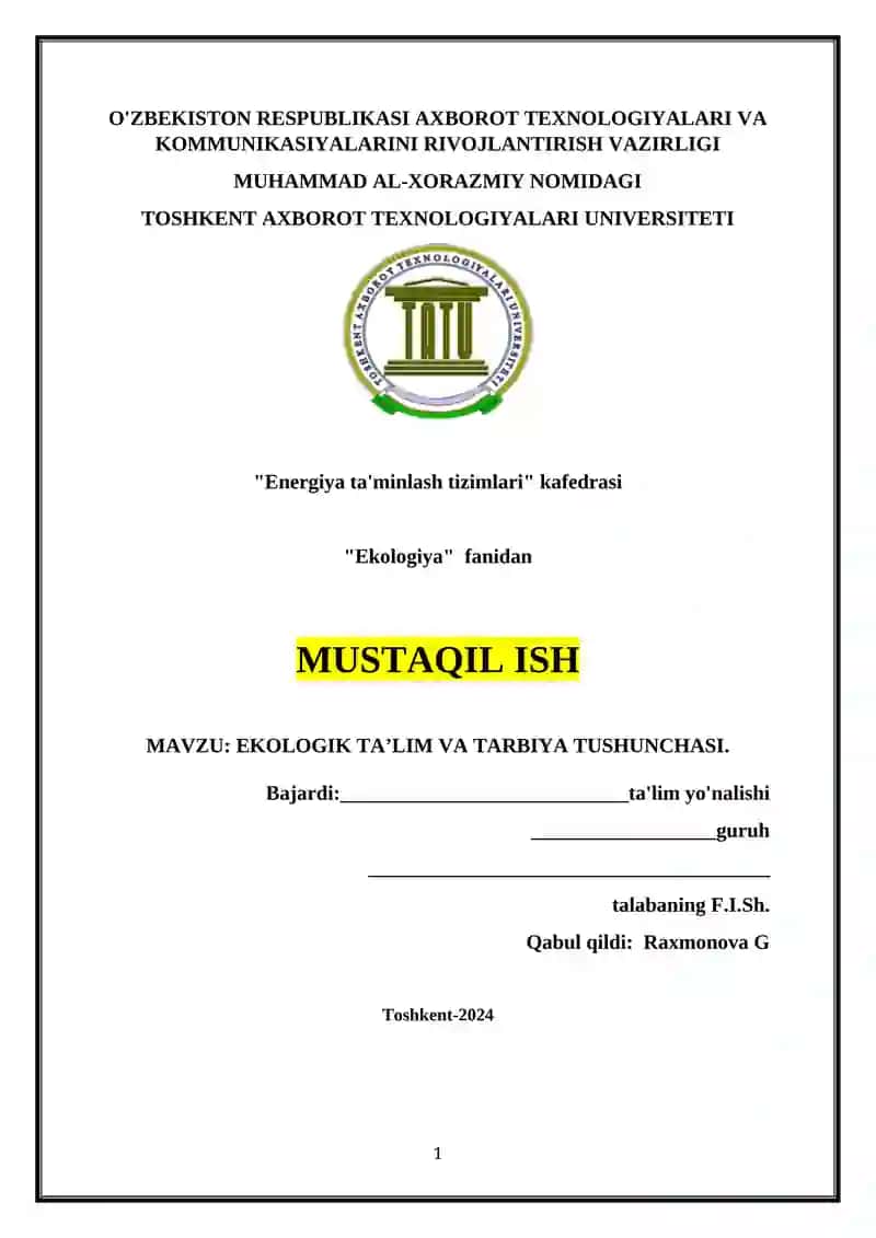 Ekologik Ta'lim 1