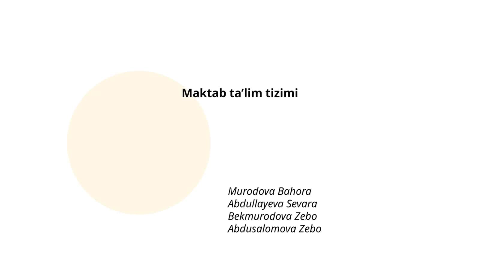 Maktab ta'lim tizimi 1