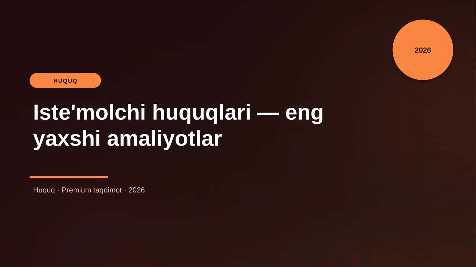 Iste'molchi huquqlari — eng yaxshi amaliyotlar 1