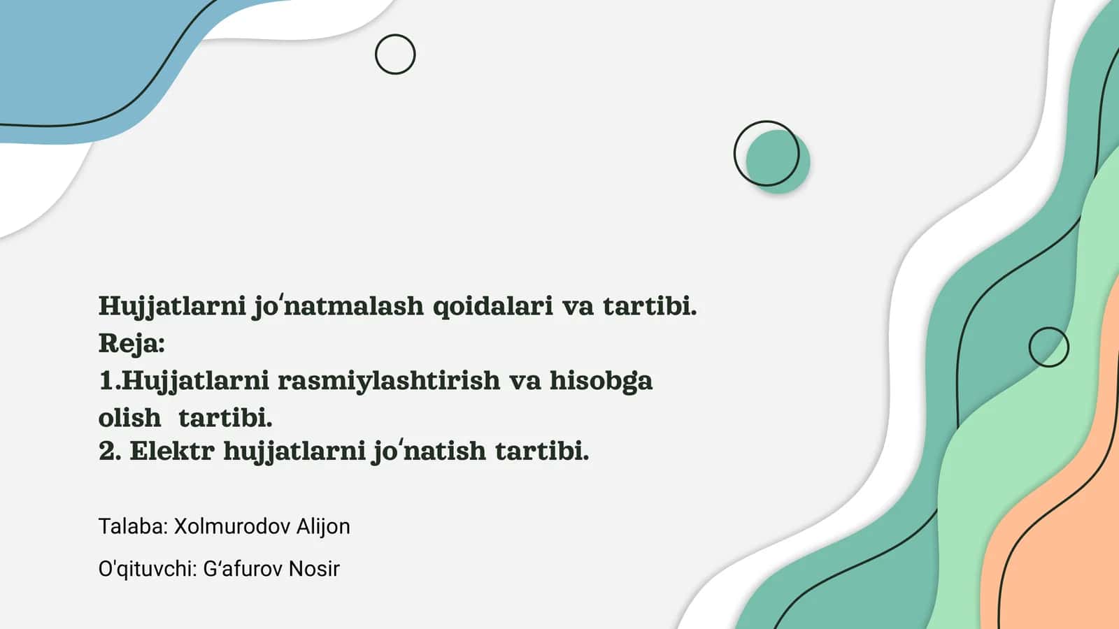 Hujjatlarni jo‘natmalash qoidalari va tartibi 1