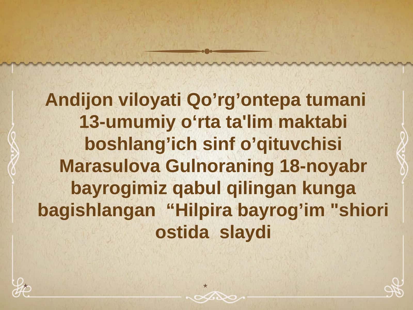 "Hilpira bayrog’im" 1