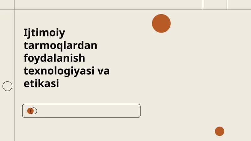 Ijtimoiy tarmoqlardan foydalanish texnologiyasi va etikasi 1