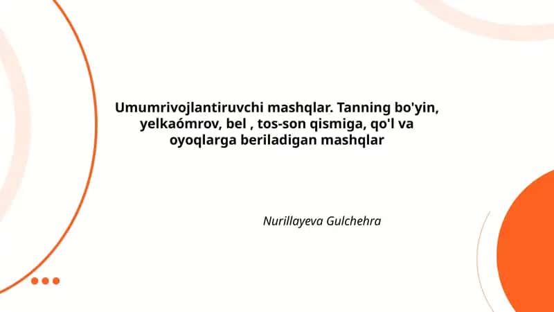 Umumrivojlantiruvchi mashqlar 1