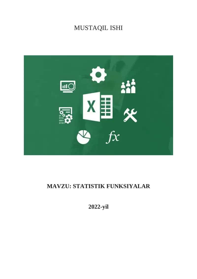 Statistik Funktsiyalar 1