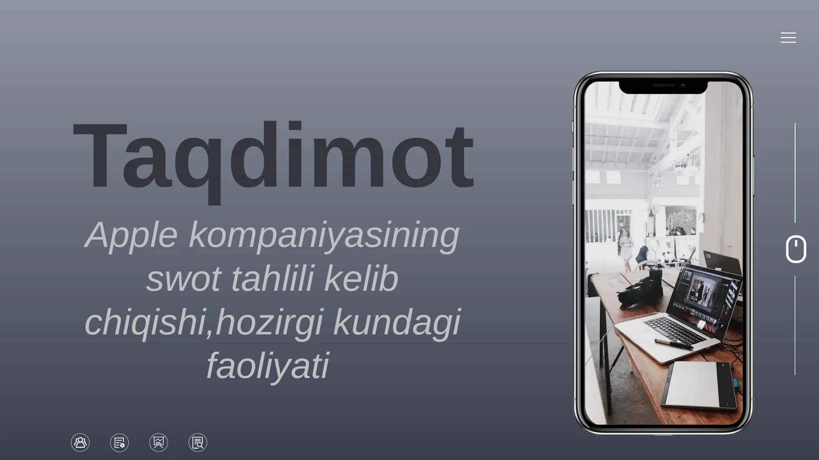 Apple kompaniyasining swot tahlili kelib chiqishi,hozirgi kundagi faoliyati 1