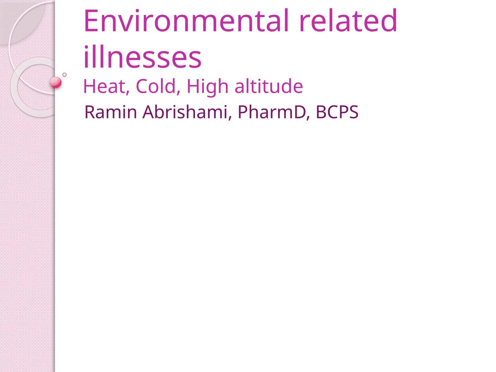 Environmental related illnesses 1