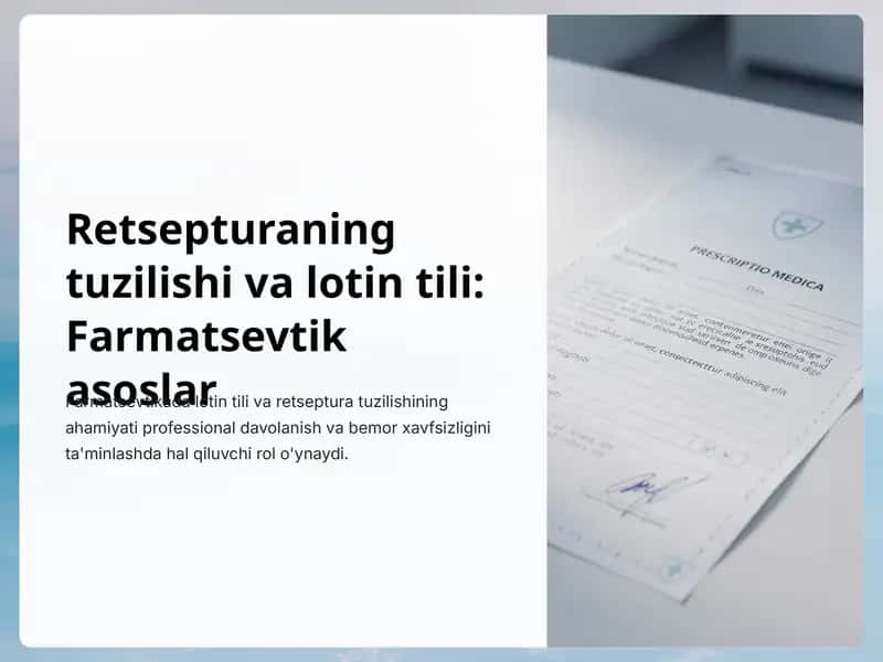 Retsepturaning tuzilishi va lotin tili: Farmatsevtik asoslar 1