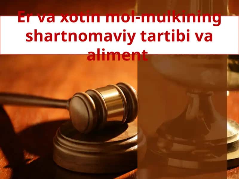Er va xotin mol-mulkiningshartnomaviy tartibi va aliment 1