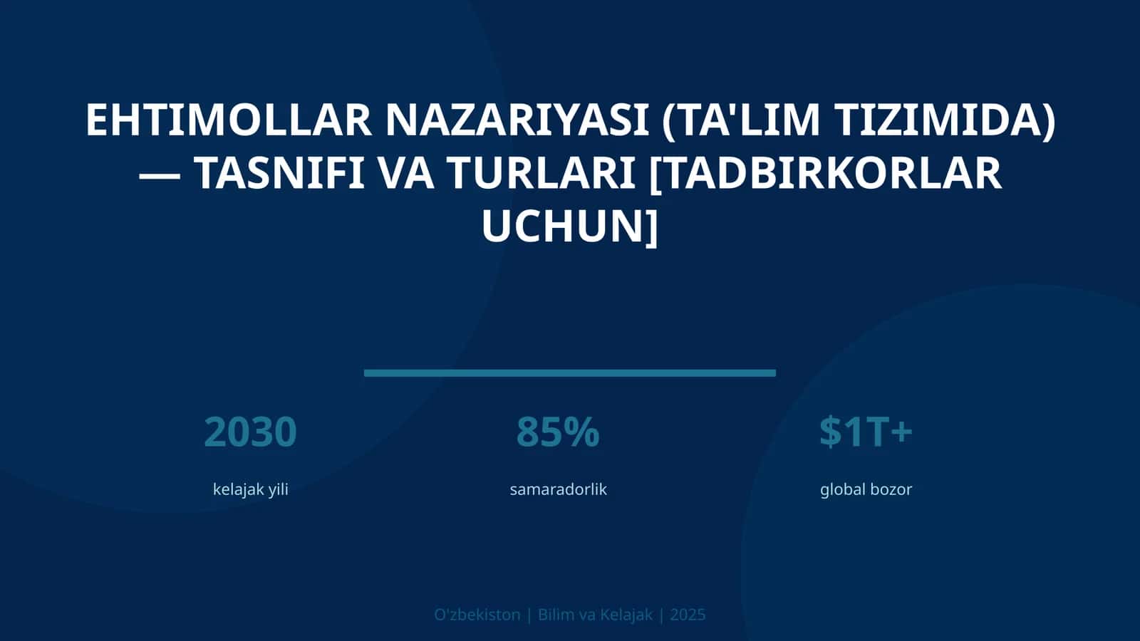 Ehtimollar nazariyasi (ta'lim tizimida) — tasnifi va turlari [tadbirkorlar uchun] 1