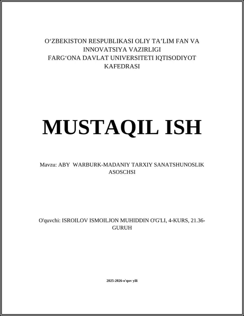 ABY WARBURK-MADANIY TARXIY SANATSHUNOSLIK ASOSCHSI 1