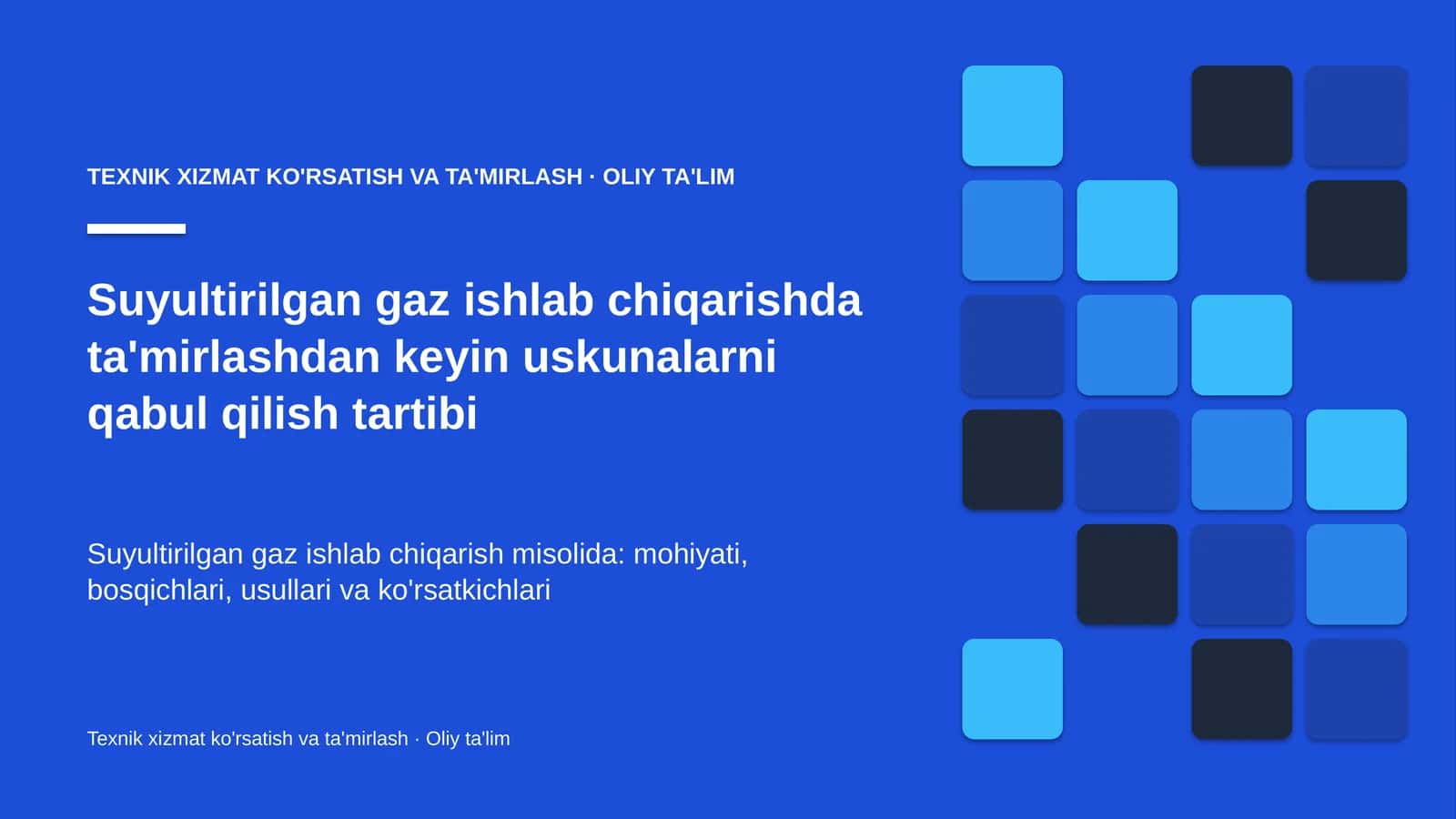 suyultirilgan gaz ishlab chiqarishda ta'mirlashdan keyin uskunalarni qabul qilish tartibi 3150 1