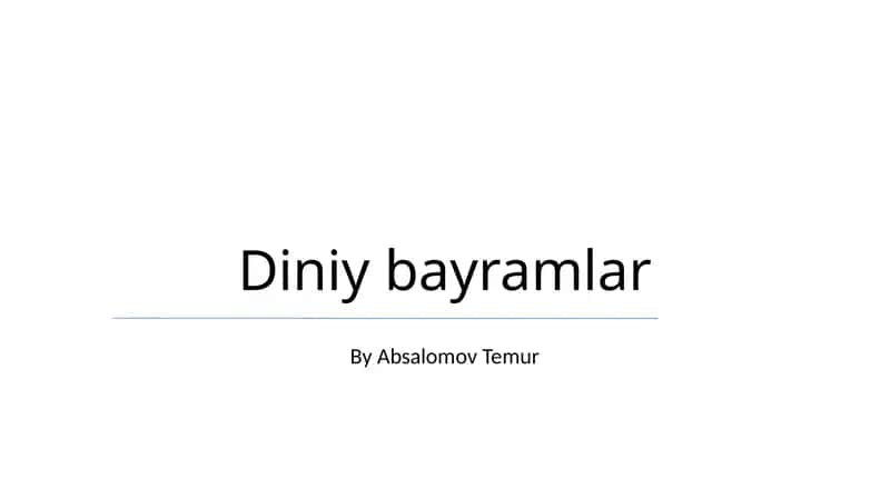 Diniy bayramlar 1