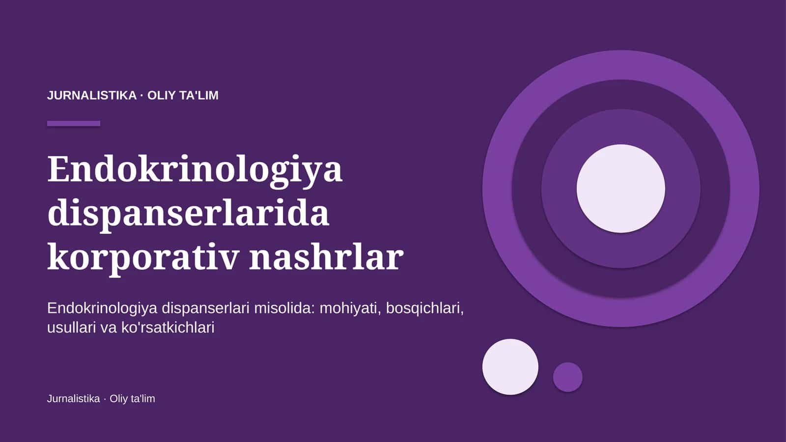 Endokrinologiya dispanserlarida korporativ nashrlar 1