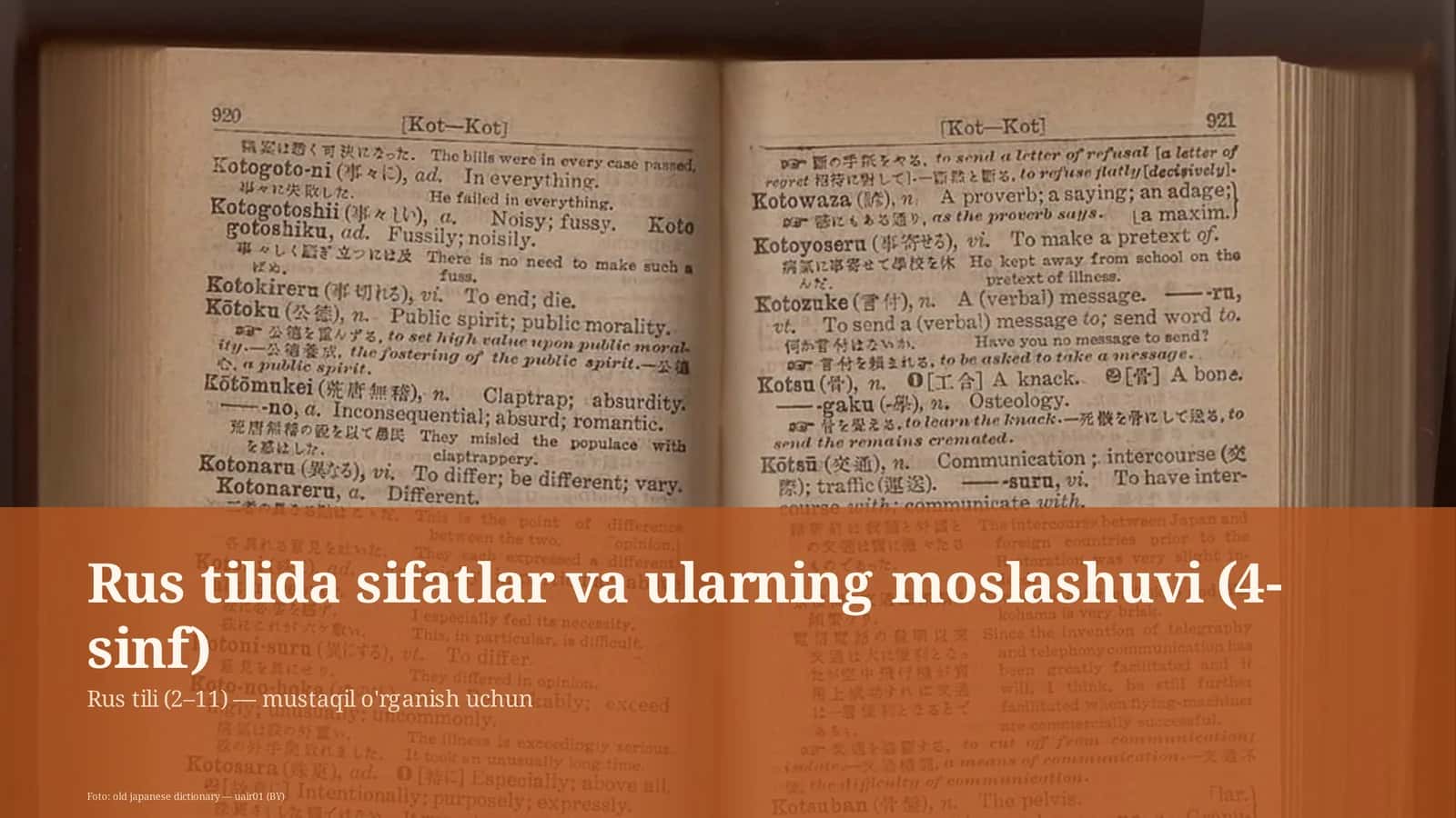 Rus tilida sifatlar va ularning moslashuvi (4-sinf) 1