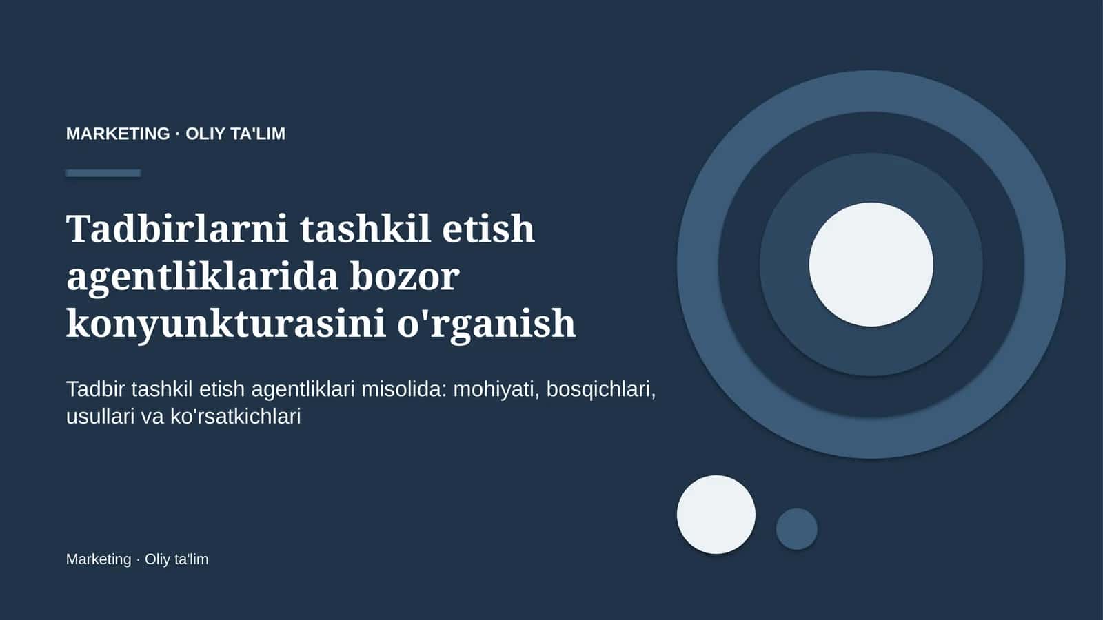tadbirlarni tashkil etish agentliklarida bozor konyunkturasini o'rganish 9660 1